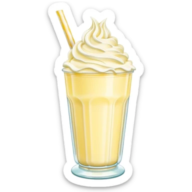 A sparkly pastel yellow vintage milkshake sticker