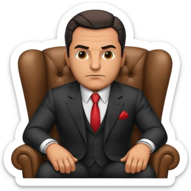Mafia big boss sit on a chair sticker