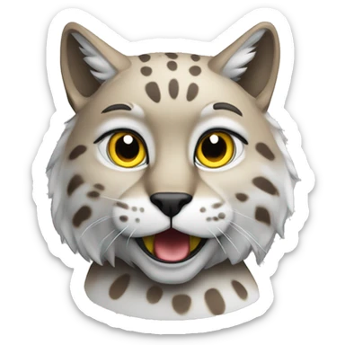 A lynx with a laptop sticker