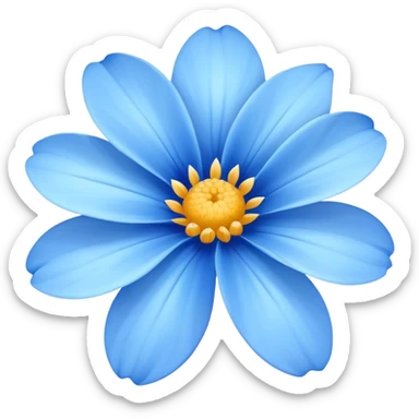 Blue flower sticker
