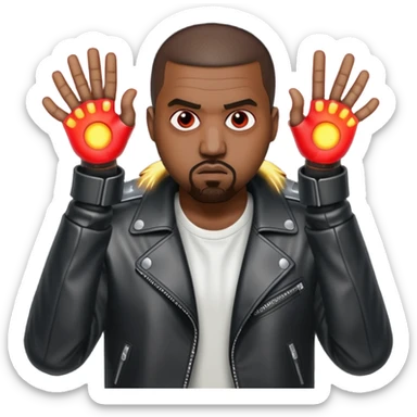 kanye west fighting evil ai robot sticker