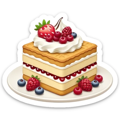 Piece of cake: vanilla biscuit, berries filling sticker