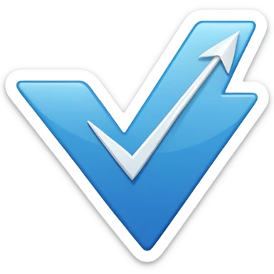 Verificado azul con la flecha blanca sticker