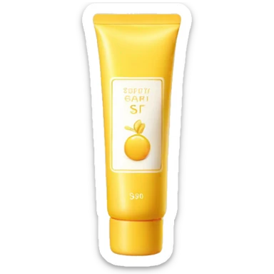tube of spf cream in yellow color  sticker
