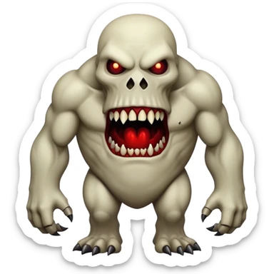 Blood scary exe lost media mutant monster golem experiment zone 51 monster with long teeth in just ipnone style sticker