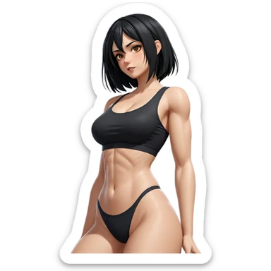 mikasa ackerman in sports bra sticker
