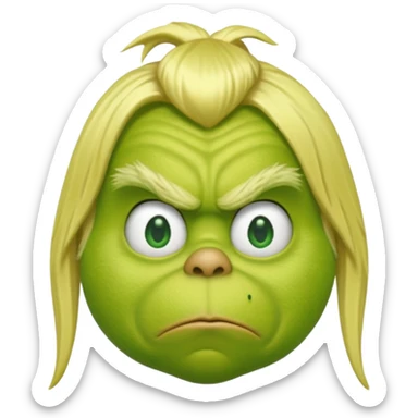 Grinch with blonde hair sticker