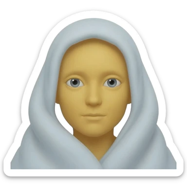 Yellow emoji face hiding inside a blanket with only eyes showing sticker