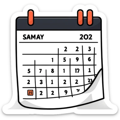 colorful sticker-style icon logo for an open source self-hosted calendar app, inspired by Fantastical, with a calendar page and subtle open source symbol sticker