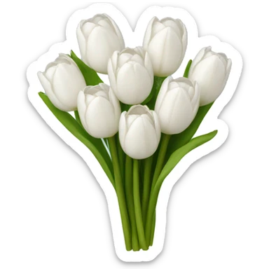 white tulip bouquet  sticker