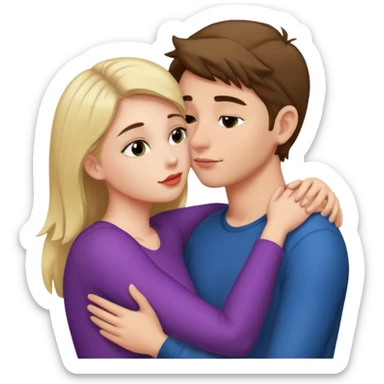 Girl kissing her boyfriend while her arms around her neck and his hands on her ass sticker
