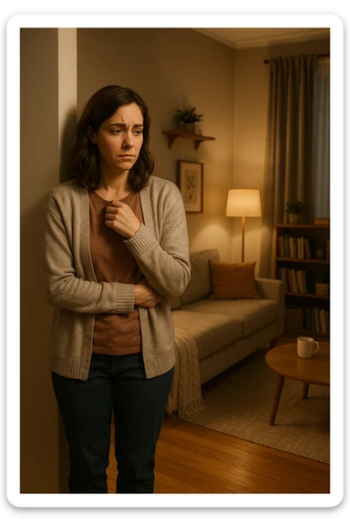 donna che vuole rimanere nella sua zona di comfort. Immagini realistiche sticker