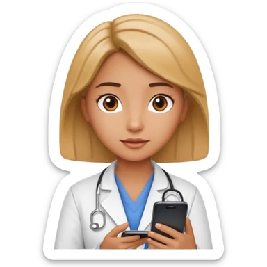A cute veterinarian girl that watching a movie on her phone sticker