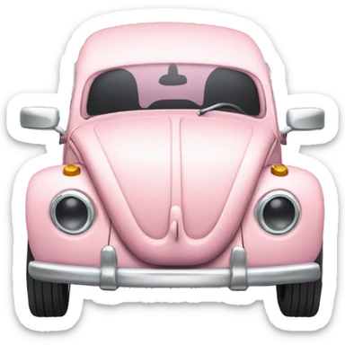 Light pink Volks Wagon beetle  sticker