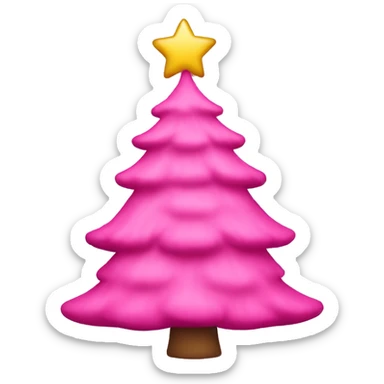 Pink Christmas tree sticker