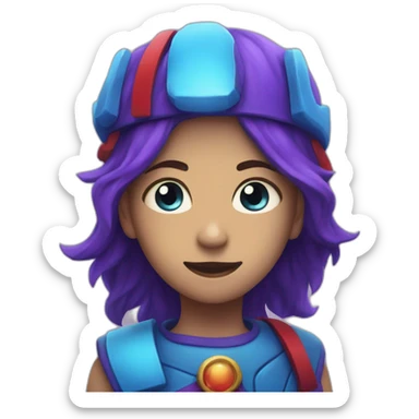 Blue water boy and red fire lady and purple child sticker