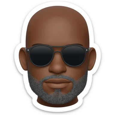 black man bald with grey goatee and sunglasses sticker