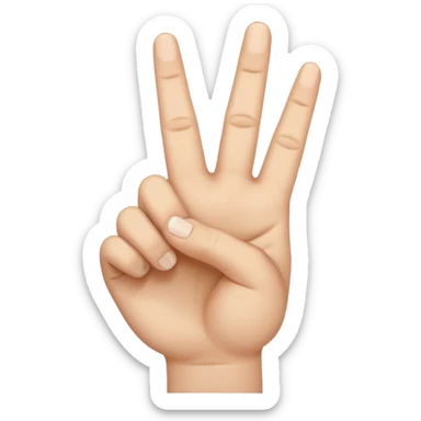 Una mano haciendo la w con los dedos cruzados sticker