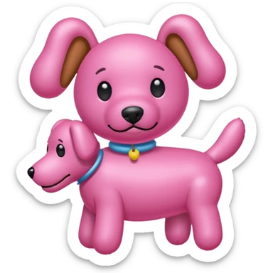 Ballon animal pink dog  sticker
