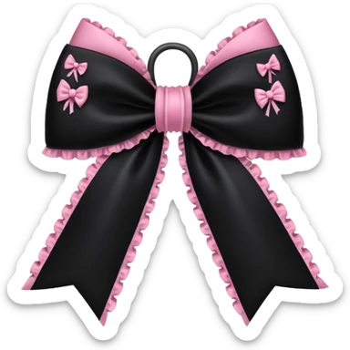 BLACKPINK-inspired gothic bow , no hearts, black and pink, cute,  sticker
