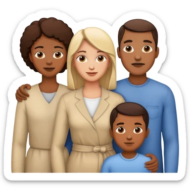 familia papa, mama, 2 hermanos y 1 hermana sticker