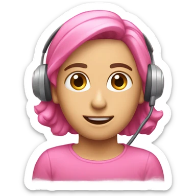 Crie uma fone rosa sticker