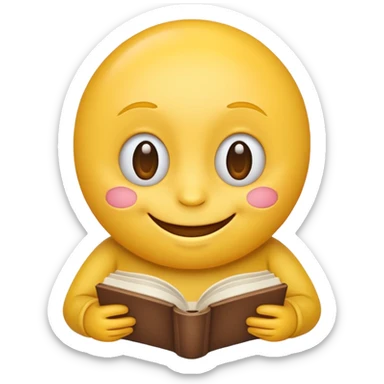 EMOJI AMARILLO LEYENDO UN LIBRO sticker