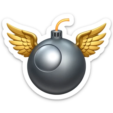 Bomb with wings sticker