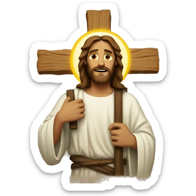 Jesus with a cross sticker