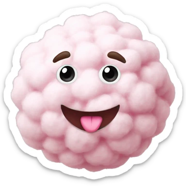 Pink cotton ball sticker
