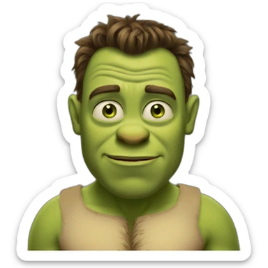 Shrek with bleu eyes and is shirtless sticker