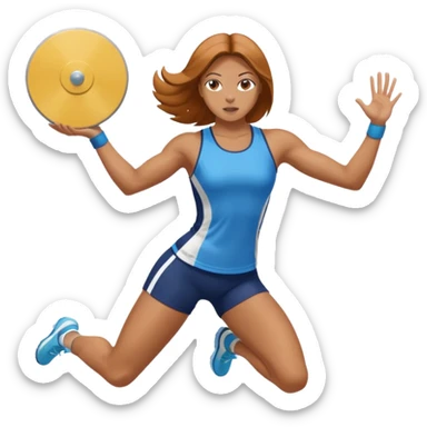 track and field throwing event female throwing discus more covered up sticker