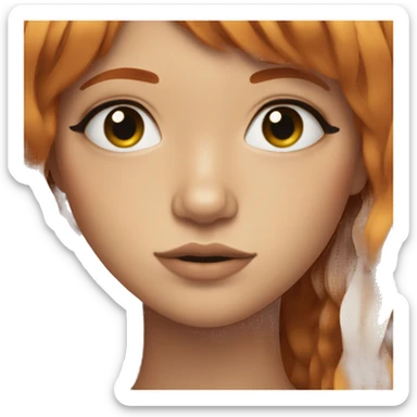 Ginger girl with fringe and messy eyeliner  sticker