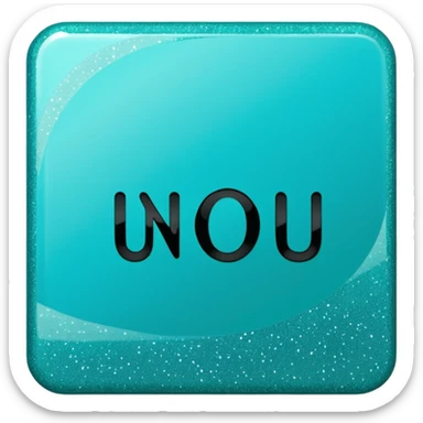Teal Glittery uno reverse card that says no u in the middle sticker