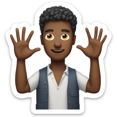 instagram logo as a man doing x shape with hands sticker