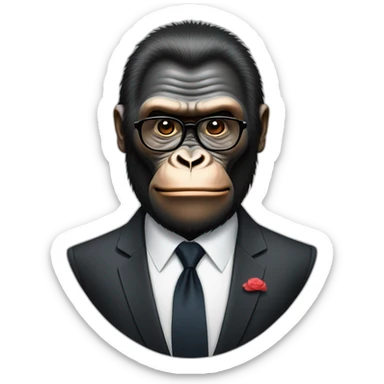 Gorilla meeting supreme leader Kim Yong UN sticker