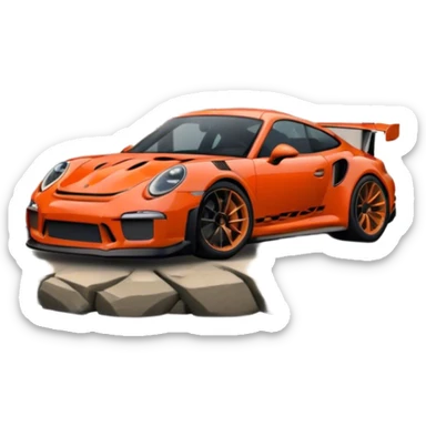 The rock kissing Donald trump on to of a porch 911 GT3 RS sticker