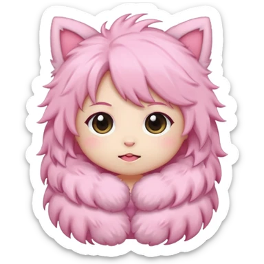 Chibi aesthetic cute pink sticker