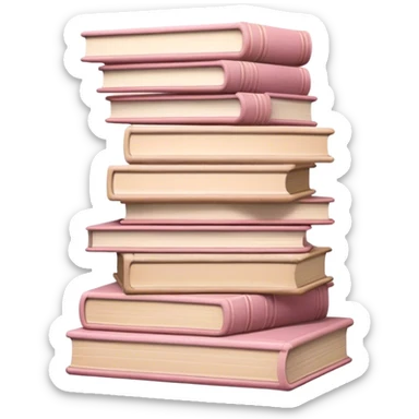 aesthetic book stack beige and light pink sticker
