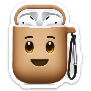 Cute open light brown AirPod Case sticker