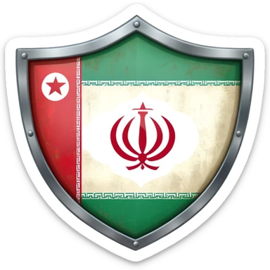 rectangular shield with the flag of Iran sticker