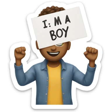 Guy holding up a sign that’s says I’m a good boy sticker