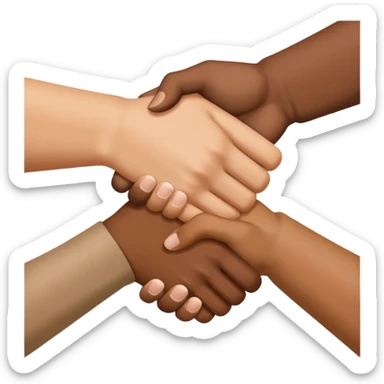 quad hand shake sticker