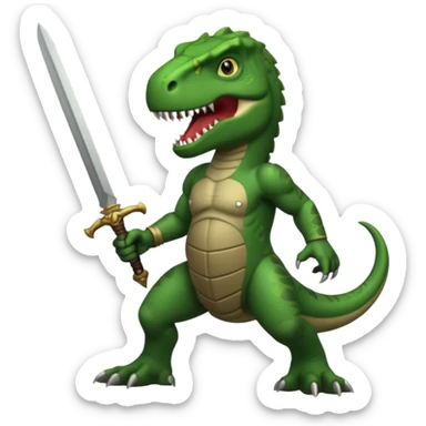 Trex with sword sticker