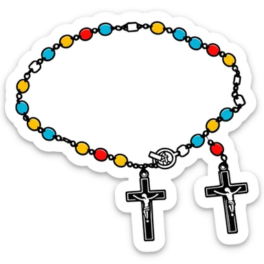 Beautiful catholic rosary sticker