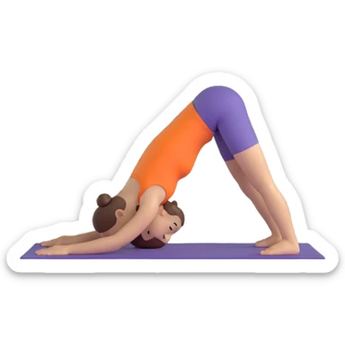 person in downward dog yoga pose sticker