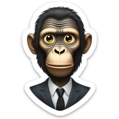 hypnotized ape tilted head sticker