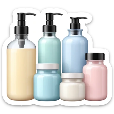 skincare products, simple, clean sticker