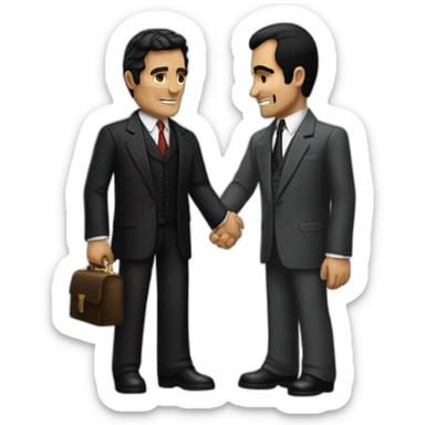 tony montana and the godfather shaking hands sticker