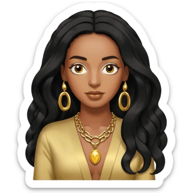 Solange with long hair sticker